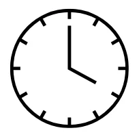 Black circle clock with white background